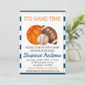 パーソナルシンプルスポーツベイビーシャワー 招待状 (スタンド正面)