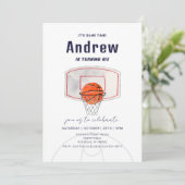 パーソナルシンプルバスケットボール誕生日(写真あり) 招待状 (スタンド正面)