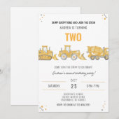 パーソナルシンプル建設誕生日パーティー招待状 招待状 (正面/裏面)