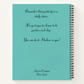 パーソナルジャーナル – Mountain Lake ノートブック (裏面)