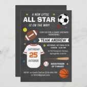 パーソナルスポーツオールスターベビーシャワー 招待状 (正面/裏面)