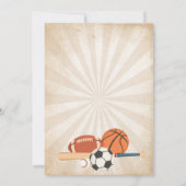 パーソナルスポーツオールスターベビーシャワー 招待状 (裏面)