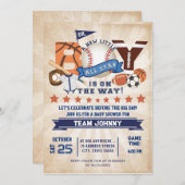 パーソナルスポーツオールスターベビーシャワー 招待状 (正面/裏面)