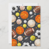 パーソナルスポーツオールスター誕生日パーティーへの招待 招待状 (裏面)