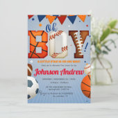 パーソナルスポーツオールスター ベビーシャワー カラー 招待状 (スタンド正面)