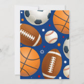 パーソナルスポーツオールスター ベビーシャワー カラー 招待状 (裏面)