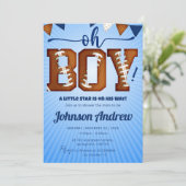 パーソナルスポーツサッカーベビーシャワー 招待状 (スタンド正面)