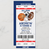 パーソナルスポーツチケットオールスターパーティー 招待状 (正面/裏面)