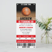 パーソナルスポーツバスケットボールチケット誕生日 招待状 (スタンド正面)