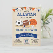 パーソナルスポーツベビーシャワー招待状オールスター 招待状 (スタンド正面)