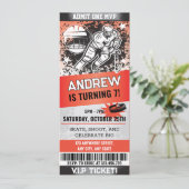 パーソナルスポーツホッケーチケットスケートで滑る誕生日 招待状 (スタンド正面)