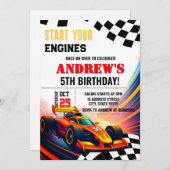 パーソナルスポーツレースカーモダンドfor boy 招待状 (正面/裏面)