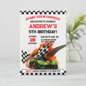 パーソナルスポーツレースカー誕生日パーティー 招待状 (スタンド正面)