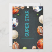 パーソナルスポーツ誕生日印刷可能招待状 招待状 (裏面)