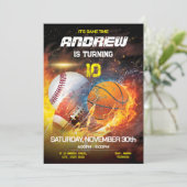 パーソナルスポーツ誕生日印刷可能招待状 招待状 (スタンド正面)