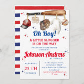 パーソナルスポーツ野球ベビーシャワー 招待状 (正面/裏面)