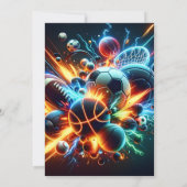 パーソナルスモダンポーツをテーマにした男の子のためのベビーシャワー 招待状 (裏面)