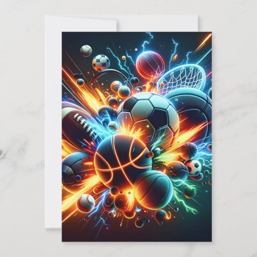 パーソナルスモダンポーツをテーマにした男の子のためのベビーシャワー 招待状 (裏面)