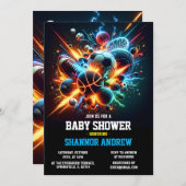 パーソナルスモダンポーツをテーマにした男の子のためのベビーシャワー 招待状 (正面/裏面)