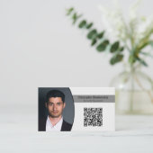 パーソナルセキュリカスタムティの楕円形フォトQRコード 名刺 (スタンド正面)