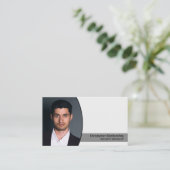 パーソナルセキュリカスタムティの楕円形フォトQRコード 名刺 (スタンド正面)