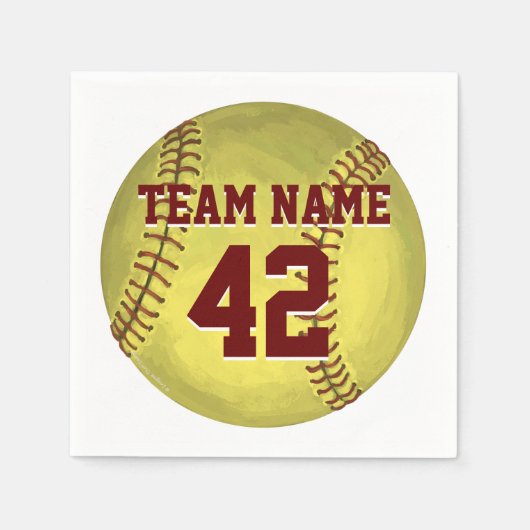 パーソナルソフトボールアート スタンダードカクテルナプキン (正面)
