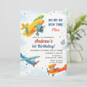 パーソナルタイムフライベビー子のための最初の誕生日 招待状 (スタンド正面)