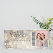 パーソナルタトゥー誕生日ギフトカードバウチャー 招待状 (スタンド正面)