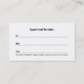 パーソナルテニスコートインストラクタークラブアポイントメント 予約カード (裏面)