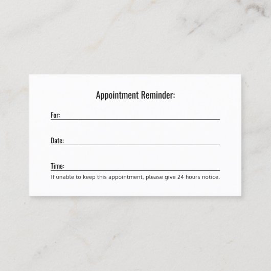 パーソナルテニスコートインストラクタークラブアポイントメント 予約カード (裏面)