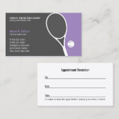 パーソナルテニスコートインストラクタークラブアポイントメント 予約カード (正面/裏面)