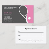 パーソナルテニスコートインストラクタークラブアポイントメント 予約カード (正面/裏面)