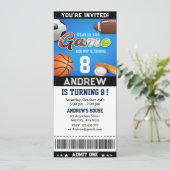 パーソナルテーマオールスタースポーツチケット誕生日 招待状 (スタンド正面)