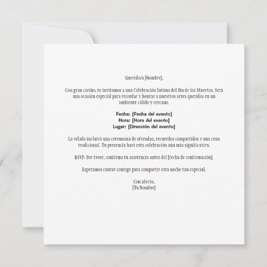 パーソナルディーアデロスムエルトスギャザリング 招待状 (裏面)