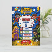 パーソナルデジタルコミックブックスーパーヒーロー誕生日 招待状 (スタンド正面)