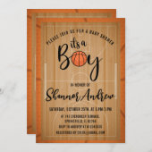 パーソナルデジタルバスケットボールスポーツベビーシャワー 招待状 (正面/裏面)