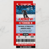 パーソナルデジタルホッケーゲームチケット誕生日 招待状 (正面/裏面)