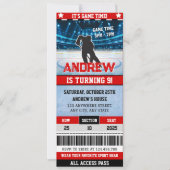 パーソナルデジタルホッケーゲームチケット誕生日 招待状 (正面)