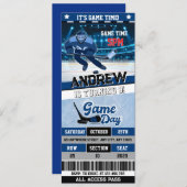 パーソナルデジタルホッケーチケット誕生日装飾 招待状 (正面/裏面)