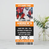 パーソナルデジタルホッケー券誕生日写真追加 招待状 (スタンド正面)