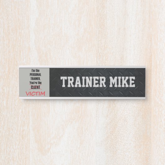 パーソナルトレーナーおもしろいオフィス名プレート サインプレート (正面)