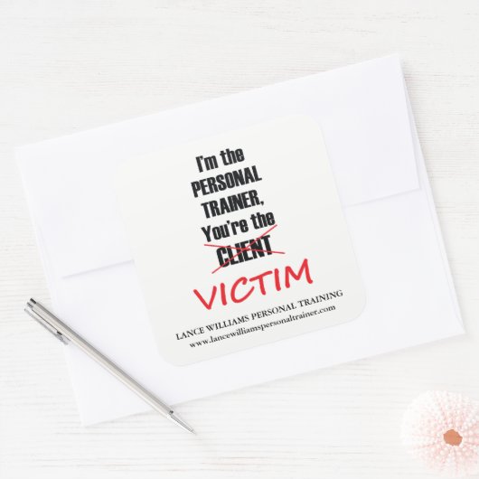 パーソナルトレーナーおもしろいフィットネスジムビジネス スクエアシール (封筒)