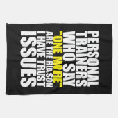 パーソナルトレーナーおよび信頼問題-おもしろいなトレーニング キッチンタオル (横)