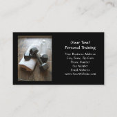 パーソナルトレーナーかフィットネスのDumbellsタオル及び水 名刺 (正面)