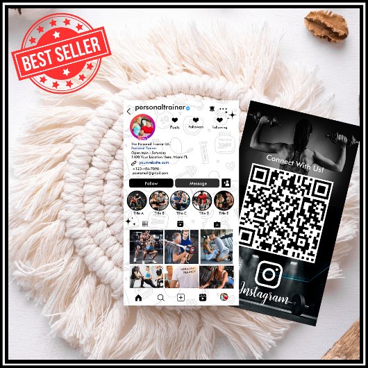 パーソナルトレーナーのためのInstagram名刺 名刺