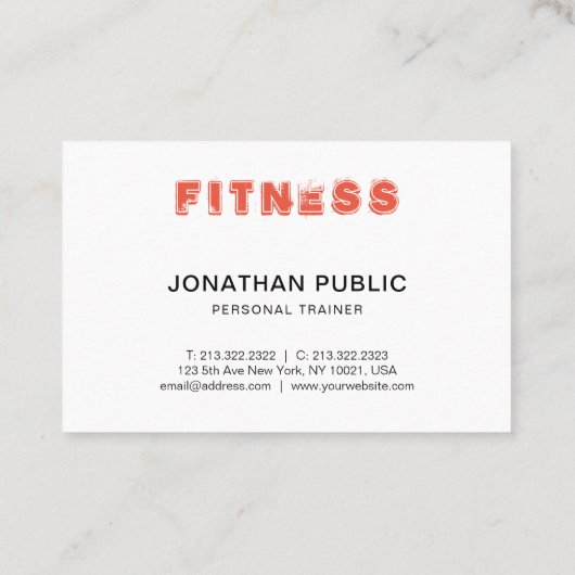 パーソナルトレーナーのスポーツのフィットネスのコーチのエレガントな平野 名刺 (裏面)