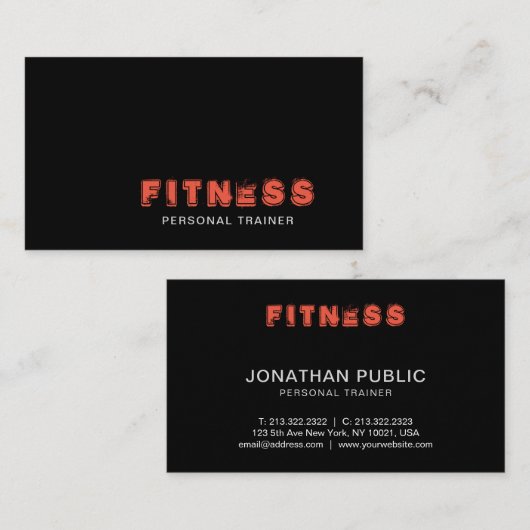 パーソナルトレーナーのスポーツコーチのフィットネスの体育館の中心 名刺 (正面/裏面)