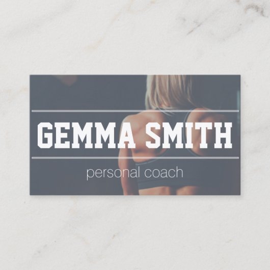 パーソナルトレーナーのフィットネスのコーチの体育館インストラクター 名刺 (正面)