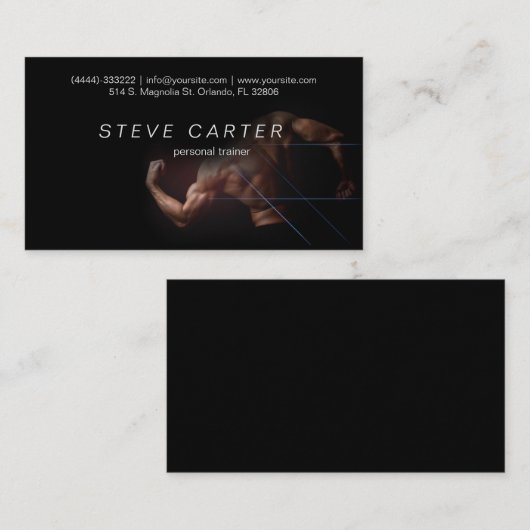 パーソナルトレーナーのフィットネスのスポーツクラブの名刺 名刺 (正面/裏面)