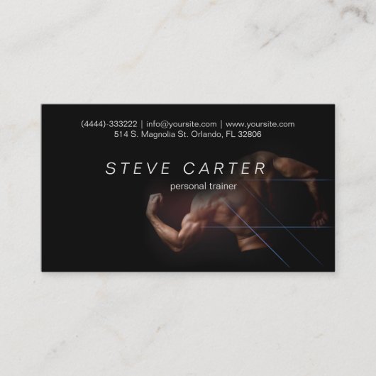 パーソナルトレーナーのフィットネスのスポーツクラブの名刺 名刺 (正面)